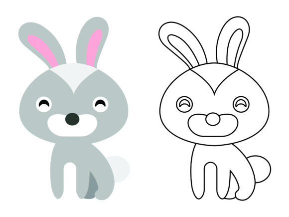 A Crafter's Review of the Cute Gray Rabbit Kids Coloring Vector Graphics