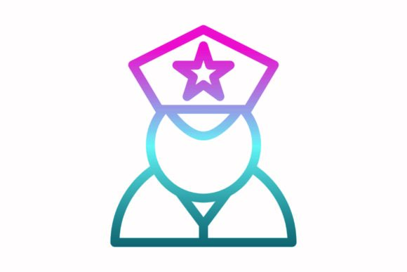 A Police Rainbow Coloring Icon for Modern Graphics & Icons