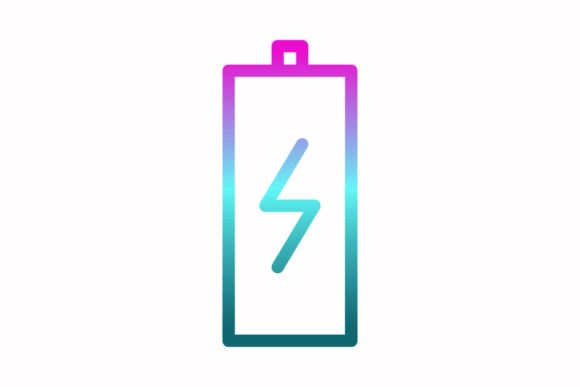 A Rainbow Battery Icon for Graphics and Icons in Modern Editorial Design