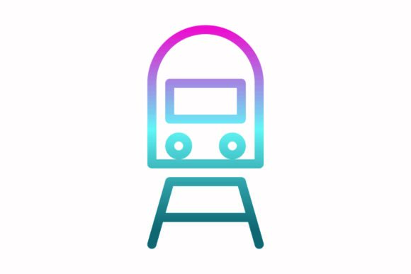 A Rainbow Train Icon for Graphic Designers & Creative Projects