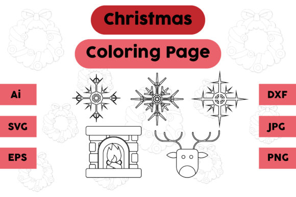 A Seasonal Gem: Christmas Snow Deer Graphics for Crafting & Coloring Pages
