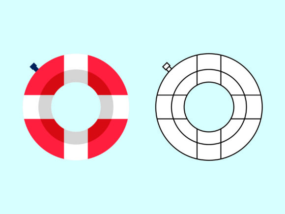 A Swimming Tire Graphic Perfect for Crafters & Icons
