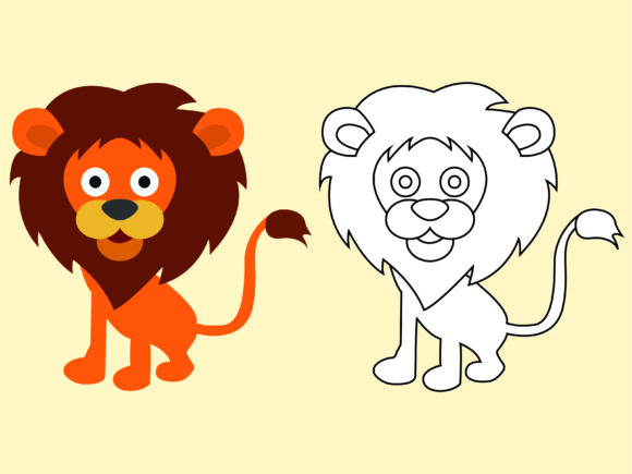 Brand Review of a Cute Lion Kids Coloring Vector Graphic