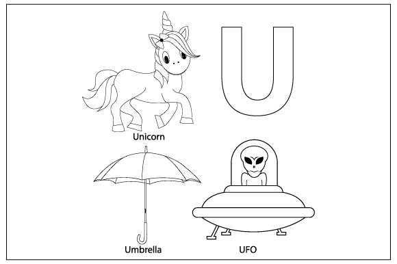 Coloring the Letter U: A Playful Illustration Asset for Graphics