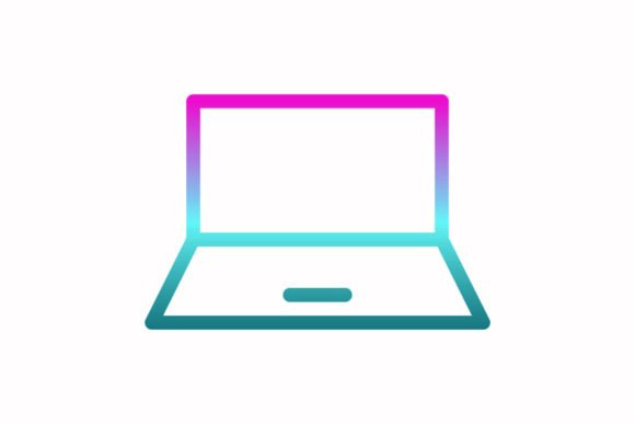 Laptop Rainbow Coloring Icon: A Graphic Designer's Take on a Versatile Icon