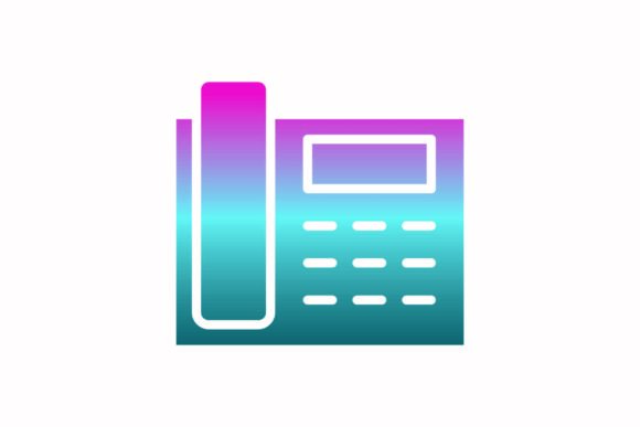 Telephone Rainbow Coloring Icon for Marketing Graphics & Icons
