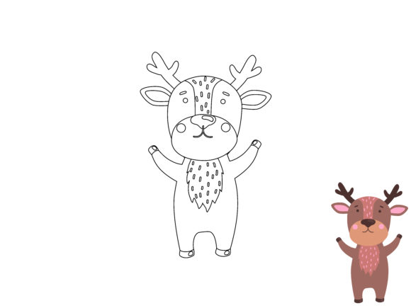 Testing a Deer Vector Graphic for Crafting and Coloring Products