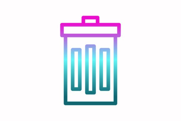 The Trash Rainbow Coloring Icon Graphics